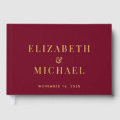 Élégant Monogramme Photo Mariage Bourgogne (Recto)