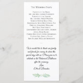 Élégant Monogramme Programme de mariage vert (Dos)