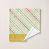 Élégant monogramme rétro motif l rayures jaune (Gant de toilette)