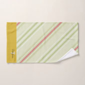Élégant monogramme rétro motif l rayures jaune (Serviette à main)
