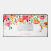 Élégant Monogramme rose Aquarelle floral (Clavier et souris)