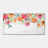 Élégant Monogramme rose Aquarelle floral (Recto)