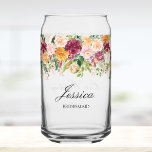 Élégant Monogramme Rose Jardin Floral Bridesmaid<br><div class="desc">Voici notre Elégant Monogram Rose Garden Floral Bridesmaid Can Glass. Doté d'une aquarelle florale illustrée et d'un texte élégant pouvant être personnalisé. Il ajoute une touche nature à votre style. Convient comme un cadeau de servante d'honneur ou une faveur de wadd.</div>