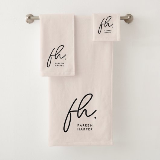 Élégant Monogramme rose vierge Script chic (En situation)