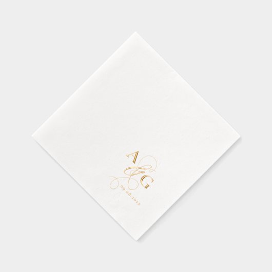 Élégant Monogramme Script Ampersand Mariage Gold (Droite)