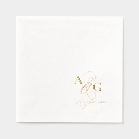 Élégant Monogramme Script Ampersand Mariage Gold (Recto)