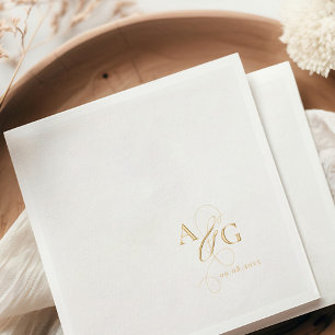 Élégant Monogramme Script Ampersand Mariage Gold
