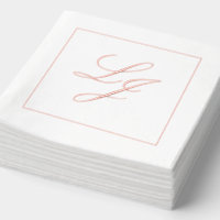 Élégant Monogramme Simple Écriture Rose Or Mariage
