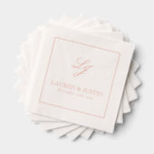 Élégant Monogramme Simple Mariage de script Rose o (Insitu (empilé))