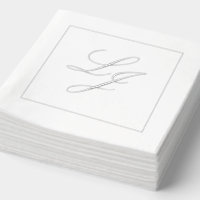 Élégant Monogramme Simple Script Mariage Argent