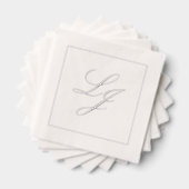 Élégant Monogramme Simple Script Mariage Argent (Insitu (empilé))