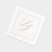 Élégant Monogramme Simple Script Mariage Argent (Gauche)