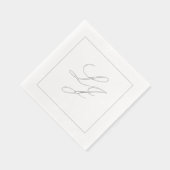 Élégant Monogramme Simple Script Mariage Argent (Droite)
