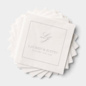 Élégant Monogramme Simple Script Mariage Argent (Insitu (empilé))