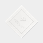 Élégant Monogramme Simple Script Mariage Argent (Droite)