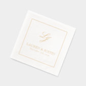 Élégant Monogramme Simple Script Mariage Or (Gauche)