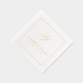 Élégant Monogramme Simple Script Mariage Or (Droite)