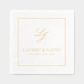 Élégant Monogramme Simple Script Mariage Or (Recto)