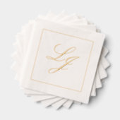 Élégant Monogramme Simple Script Mariage Or (Insitu (empilé))