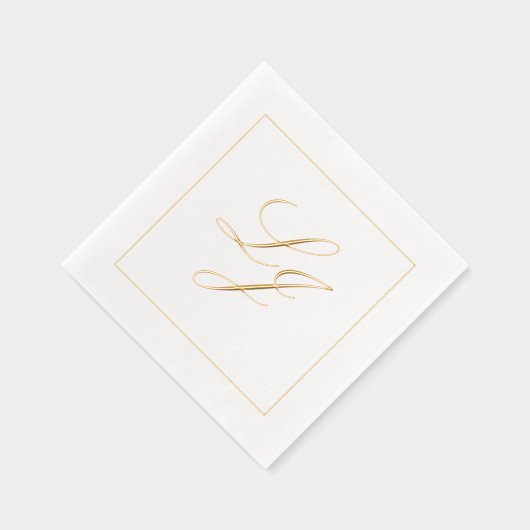 Élégant Monogramme Simple Script Mariage Or (Droite)