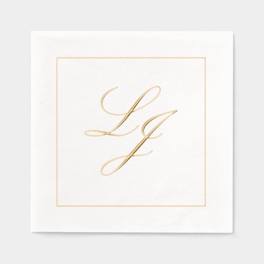 Élégant Monogramme Simple Script Mariage Or (Recto)