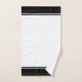 Élégant Monogramme simple sur noir et blanc (Serviette à main)