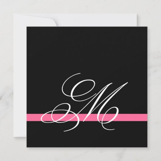 Élégant Monogramme Swirl Invitations de mariage (Devant)