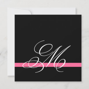 Élégant Monogramme Swirl Invitations de mariage