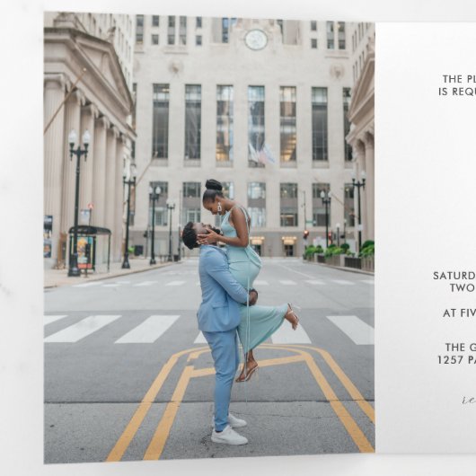 Élégant Monogramme Triple Faire-part de mariage li (Intérieur en premier)