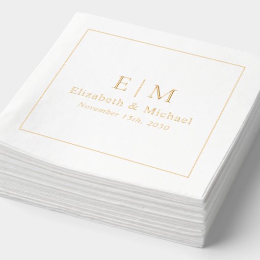 Élégant Monogramme Typographie Script Mariage Or (Détail)