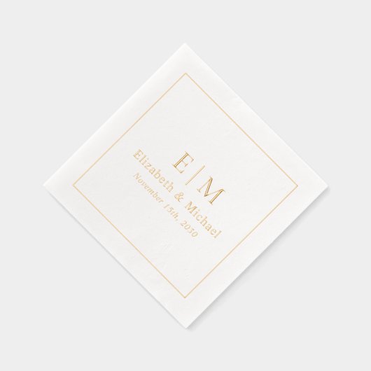 Élégant Monogramme Typographie Script Mariage Or (Droite)