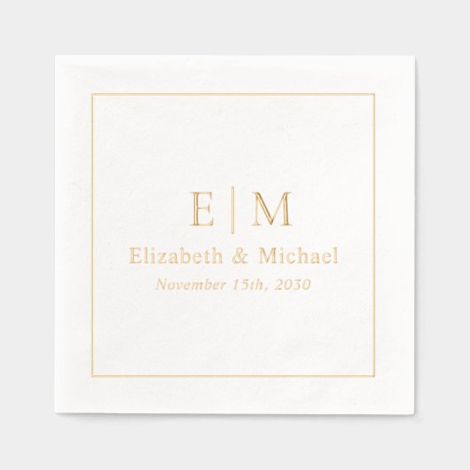Élégant Monogramme Typographie Script Mariage Or (Recto)