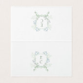 Elégant Monogramme vert Dusty Mariage Cartes de Pl (Inside Unfolded)