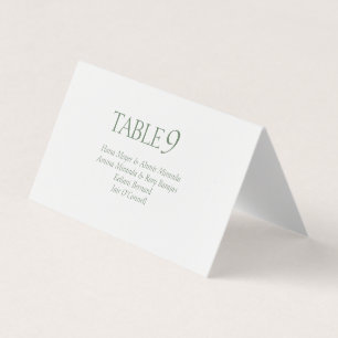 Elégant Monogramme vert Dusty Mariage Cartes de Pl