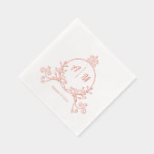 Élégant Monogramme Victorien Pétrole Serviettes Em (Droite)