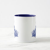 Élégant monogramme vintage bleu toile de jouy mug (Centre)
