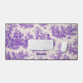 Élégant monogramme vintage violet toile de jouy (Clavier et souris)