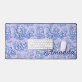 Élégant Monogramme Violet Turquoise Toile De Jouy (Clavier et souris)