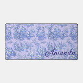 Élégant Monogramme Violet Turquoise Toile De Jouy (Recto)