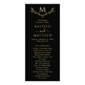 Élégant Monogramme Wreath Wedding Programme (Devant)