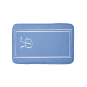 Elegant Monogrammed Blue Personalized Badmat (Voorkant)