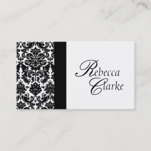 Elegant Monogrammed Damask Business Card Visitekaartje