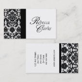 Elegant Monogrammed Damask Business Card Visitekaartje (Voorkant / Achterkant)