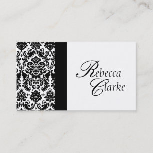 Elegant Monogrammed Damask Visitekaartje
