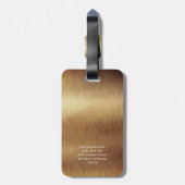 Elegant monogrammed Gold Brushed Metallic Bagagelabel (Achterkant verticaal)