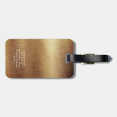 Elegant monogrammed Gold Brushed Metallic Bagagelabel (Achterkant horizontaal)