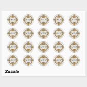 Elegant Monogrammed Gold Wedding Ronde Sticker (Vel)