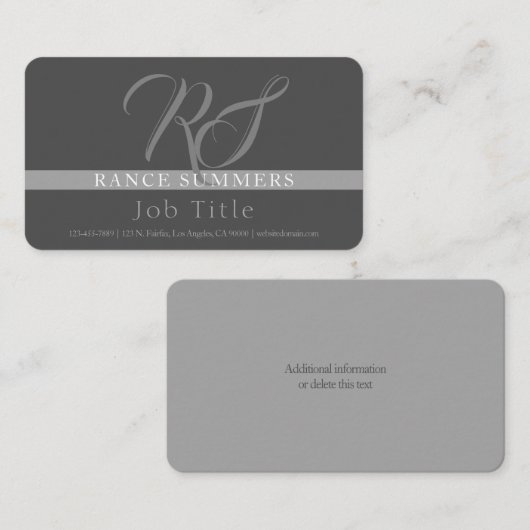 Elegant Monogrammed | Graan Visitekaartje (Voorkant / Achterkant)