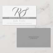 Elegant Monogrammed | Grijze Visitekaartje (Voorkant / Achterkant)