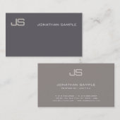 Elegant Monogrammed Modern Professional Plain Luxe Visitekaartje (Voorkant / Achterkant)